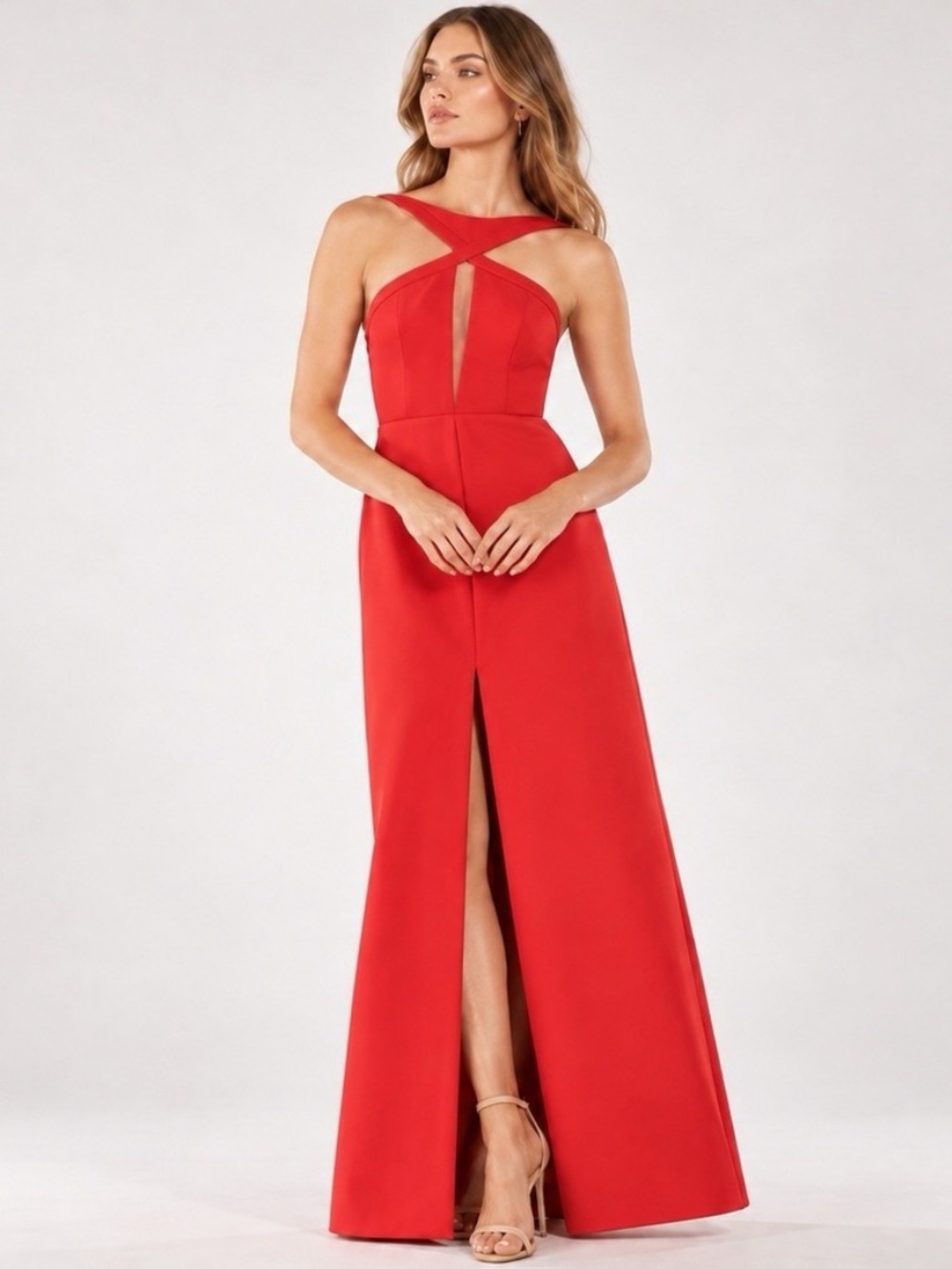 BCBG MaxAzria Angie Angie Red Maxi Dress Size 2 $338.00
